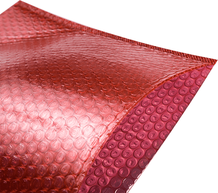 Bolsa de burbujas de película protectora roja