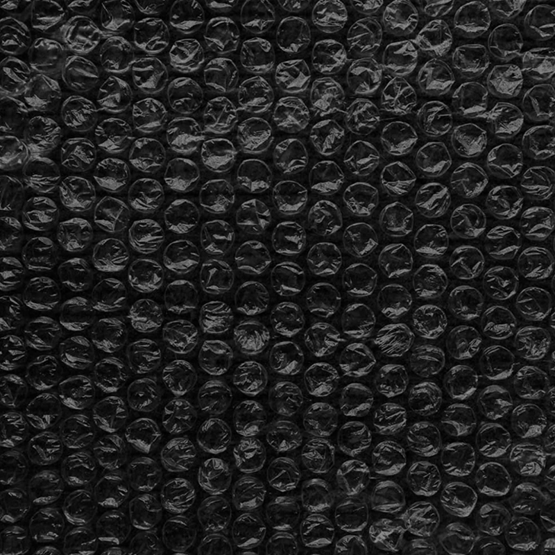 Plástico de burbujas negro con privacidad